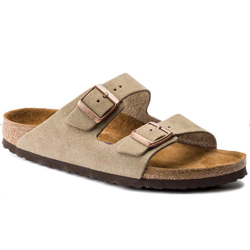 Cowhide Bk Shoes 2024 Spring And Retro Cork Flats Boken Sandals Men'S One-Line Sandals And Slippers Women'S Casual - Image 1