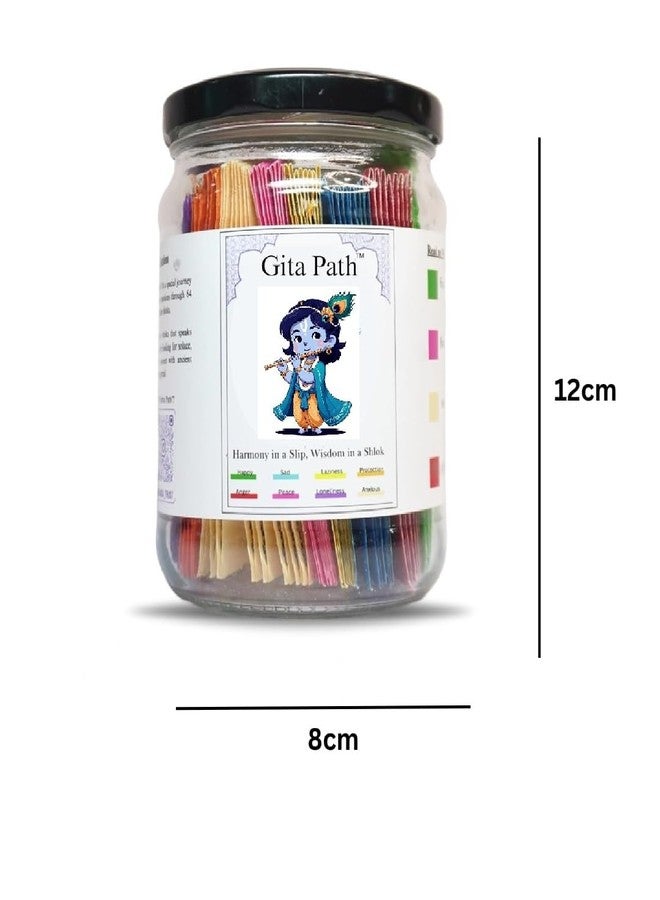 BOXOZA Krishna Gita Jar - 64 Bhagavad Gita Shlokas for Emotional Healing, Color-Coded Bhagavad Gita Verses Jar for Daily Spiritual Reflection, Spiritual Wisdom Gift Jar (1, English Gita Jar) (1) - Image 3