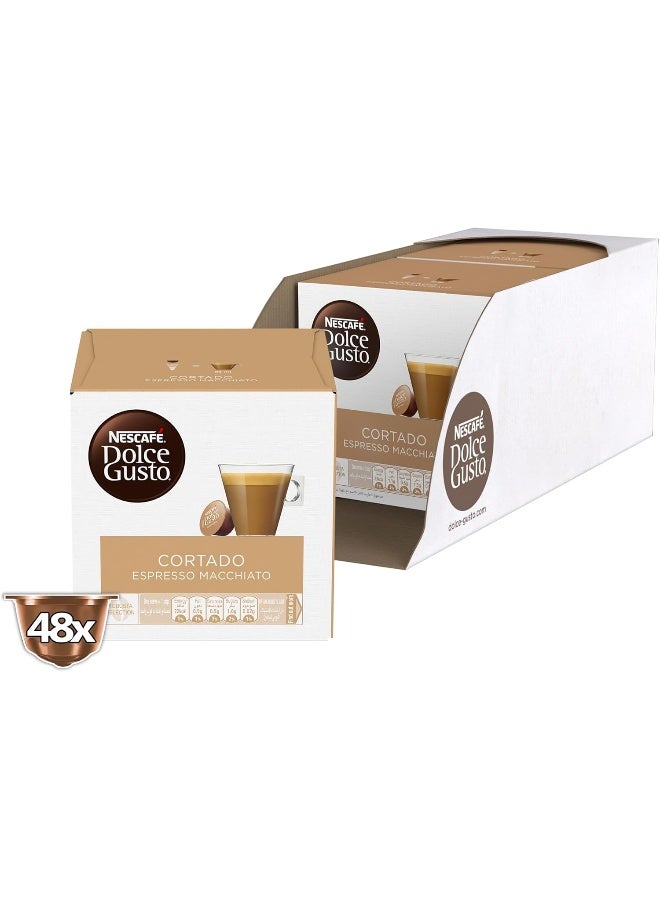 Nescafe Dolce Gusto Cortado Espresso Macchiato 16 Coffee Capsules Cortado 302.4grams Pack of 3 - Image 3