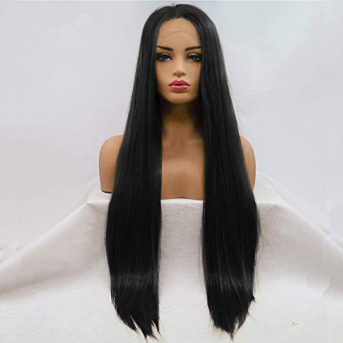 Paradise Women Wigs Natural Hair Of Full Head, Front Lace Hair Wig For Women Length 32 inch (Free 2 Wig Cap + Carry Pouch) (Black) - Image 1