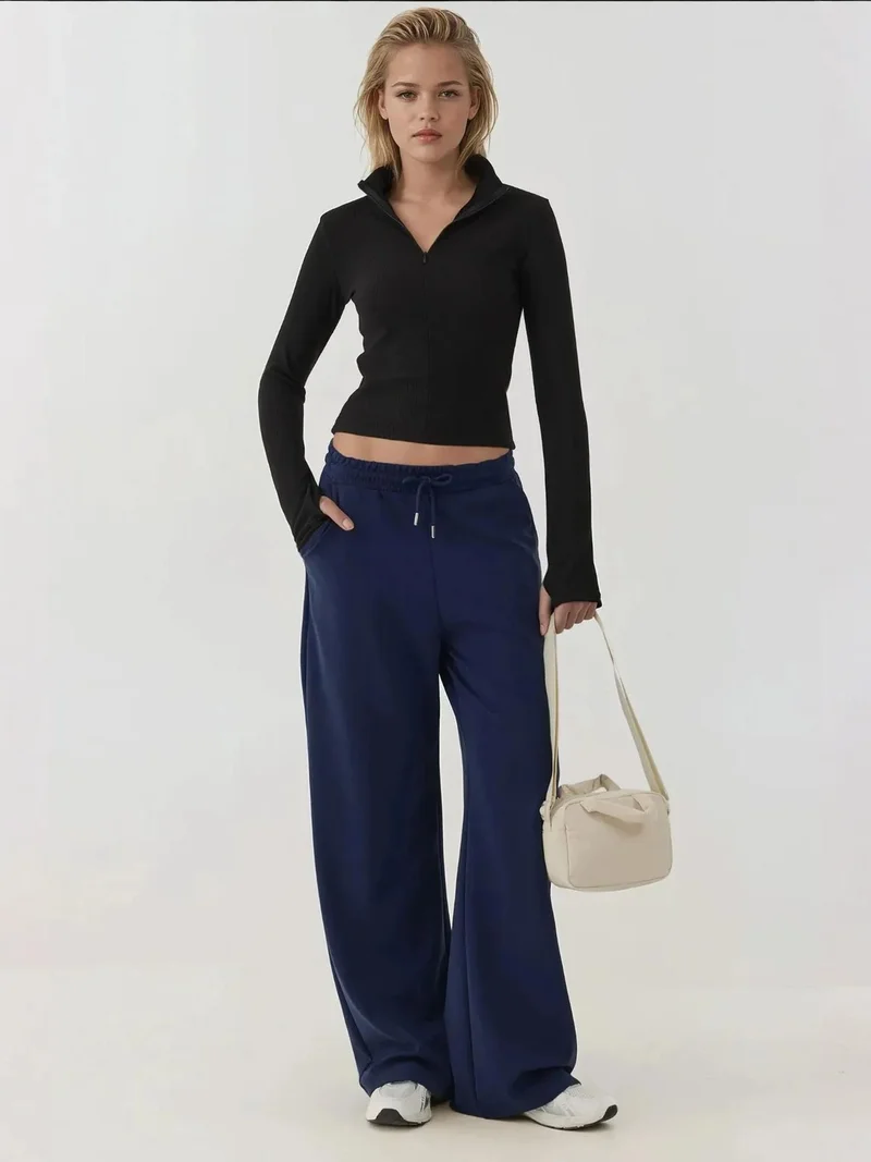 HICCUP Fitted Long Sleeve Polo Active Top with Zipper