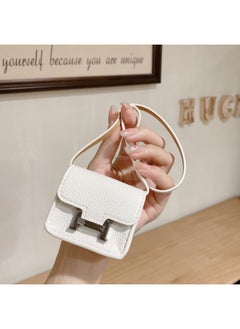 Mini Handbag Headphone Protective Case For Apple Airpods Universal Second-Generation Third-Generation Pro Women's Leather Earphone Case-Color:White-Applicable Models:Universal Airpods 1/2 Generation/3/pro/pro2