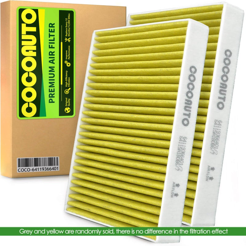 COCOAUTO Cabin Air Filter for BMW X5 X7 X6 (2019-2025), 740i 750Li 740Li (2016-2022), 540i 530i 550i (2017-2023), Replace 64119366401 64115a1bdb6 (Set of 2) - Image 2