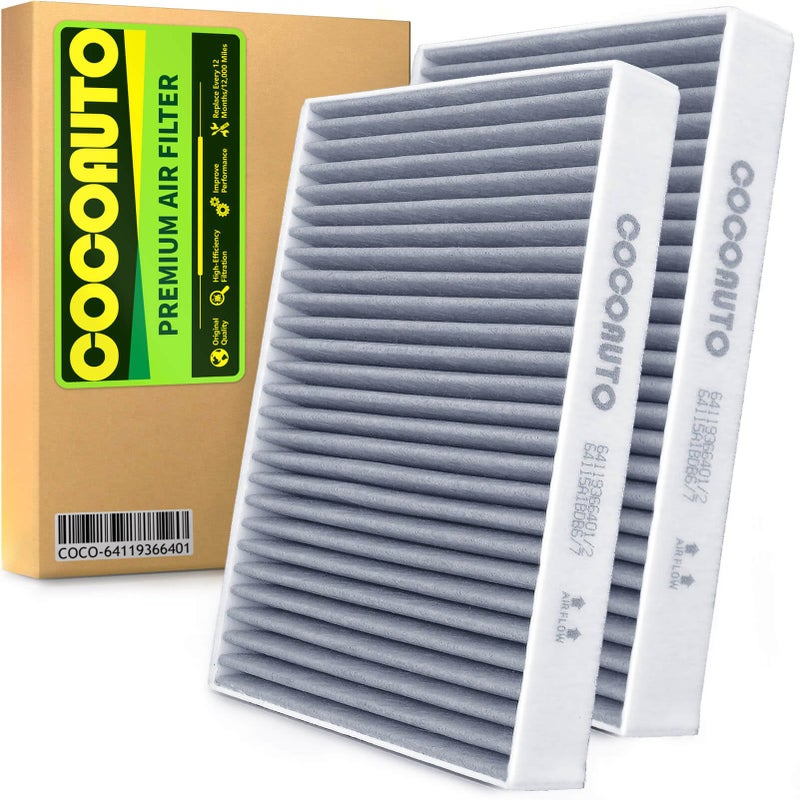 COCOAUTO Cabin Air Filter for BMW X5 X7 X6 (2019-2025), 740i 750Li 740Li (2016-2022), 540i 530i 550i (2017-2023), Replace 64119366401 64115a1bdb6 (Set of 2) - Image 1