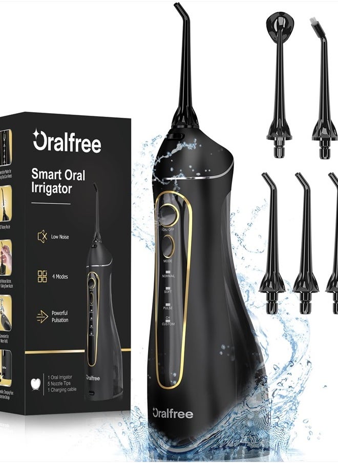 Oralfree - Water Dental flosser Teeth Picks - Braces Cordless Oral Irrigator Portable Rechargeable Travel Irrigation Cleaner IPX7 Waterproof Electric Professional Flossing Teeth Cleaning for Home - Image 1