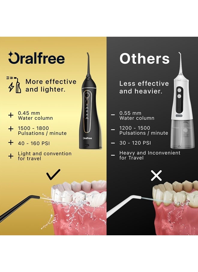 Oralfree - Water Dental flosser Teeth Picks - Braces Cordless Oral Irrigator Portable Rechargeable Travel Irrigation Cleaner IPX7 Waterproof Electric Professional Flossing Teeth Cleaning for Home - Image 1