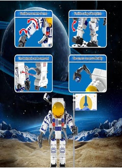 Sienon SIENON Astronaut Toys Building Kit for Kids and Adults-229pcs Building Block Astronaut Figure Holding The Flag with Movable Joints, DIY Spaceman Assembly Construction STEM Toy City Space Building Set  - Image 3