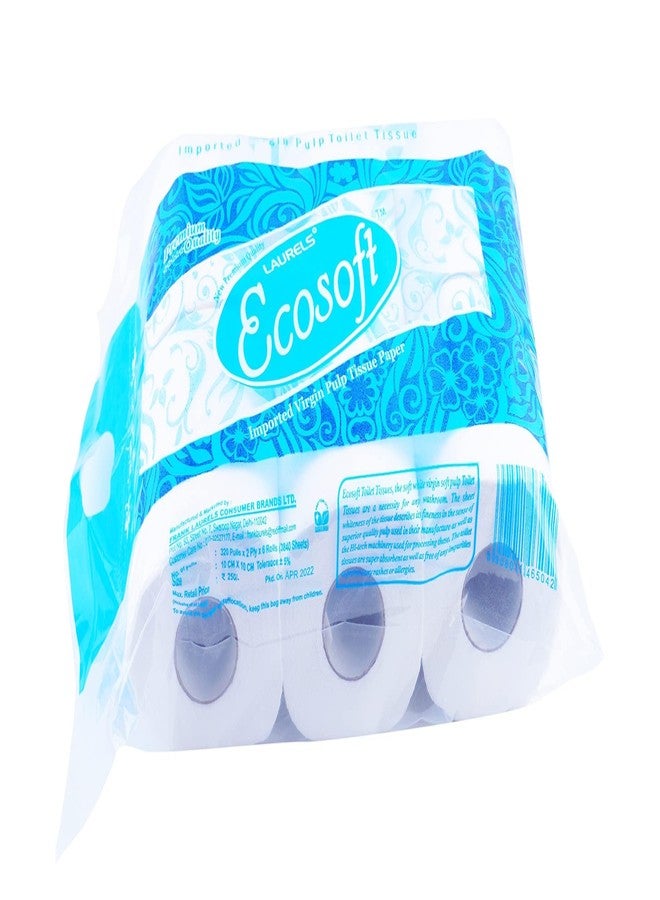 LAURELS 2 Ply Toilet Tissue Paper Roll - Pack of 6 (320 Pulls Per Roll, Total 1920 Pulls) - Image 2