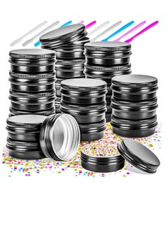 MotBach 16Pack 2oz Tin Jars, 60ml Metal Tin cans, 2Ounce Aluminum tin can jar Containers with Screw Lid for Lotion Bars, Balms, Spices, Salve, Beard Balm, Toiletries, Creams, Samples, Makeup Cosmetic