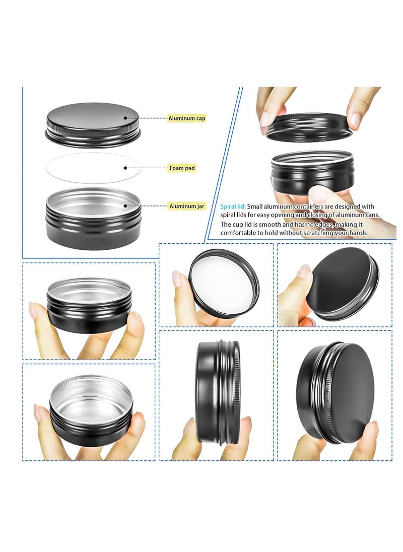 MotBach - MotBach 16Pack 2oz Tin Jars, 60ml Metal Tin cans, 2Ounce Aluminum tin can jar Containers with Screw Lid for Lotion Bars, Balms, Spices, Salve, Beard Balm, Toiletries, Creams, Samples, Makeup Cosmetic - Image 1