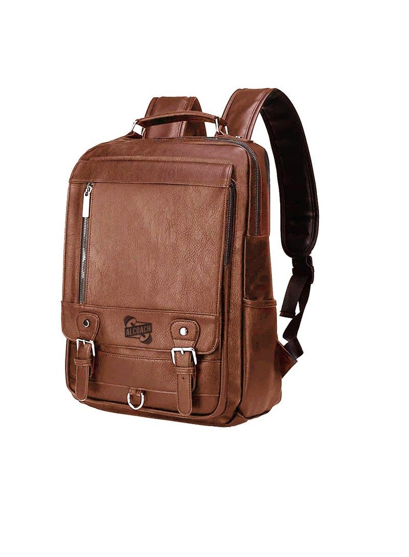 ALCOACH Men's Coach Bag Shoulder Bags Men's Handbags Vintage Large Capacity Leather Bag Men's Leather Backpacks Tote Bag Wallet Leather Backpack  - Image 1
