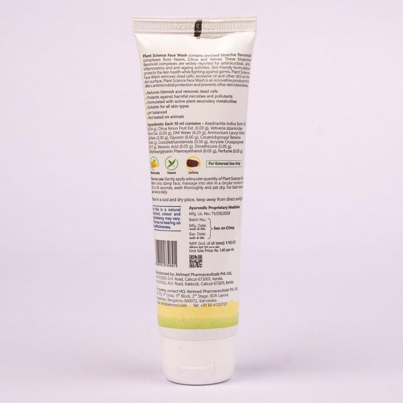 Atrimed Plant Science Anti Blemish Face Wash 100 ml 100 Natural Ingredients Ideal to Obtain Naturally Glowing Skin Curated by Plant Scientists for Nourished and Hydrated Skin - Image 2