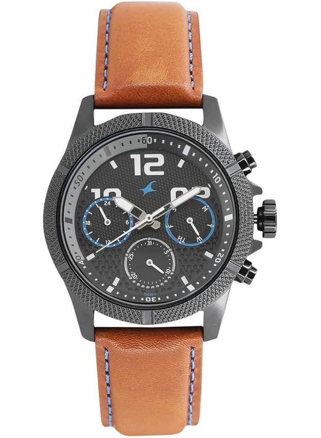 فاستراك ساعة لوب هولز متعددة الوظائف بمينا أسود للرجال - Image 1