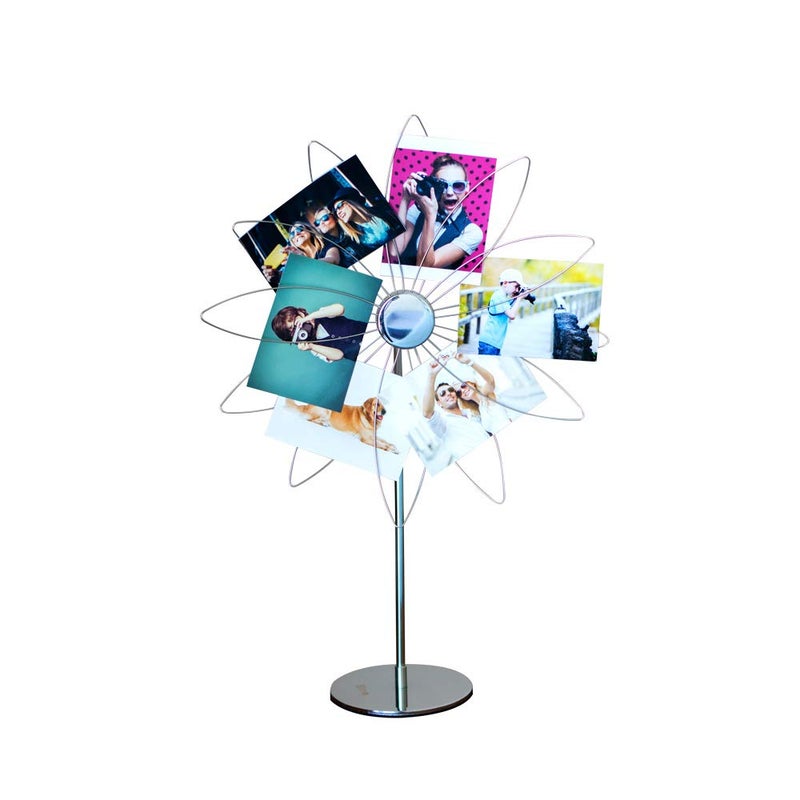 Mollytek Desktop Photo Holder with Clips Postcard Gift Card Picture Display Stand Decor Photo Tree Stand for Table Display Sun Flower Romantic Design with Plated Wire