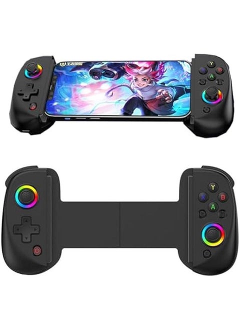 Wireless Game Controller with Turbo and 6-axis Gyro for Android iOS PS3 PS4 Switch PC, Bluetooth-Compatible with RGB Light.