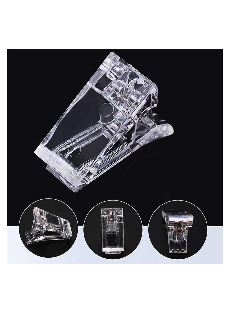 KASTWAVE 10 Nail Tip Clips for Quick Build Poly Gel Nail Shape Nail Clips with 1 Fake Nail Tip Trimmer - Image 2