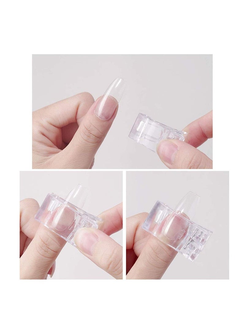 KASTWAVE 10 Nail Tip Clips for Quick Build Poly Gel Nail Shape Nail Clips with 1 Fake Nail Tip Trimmer - Image 4