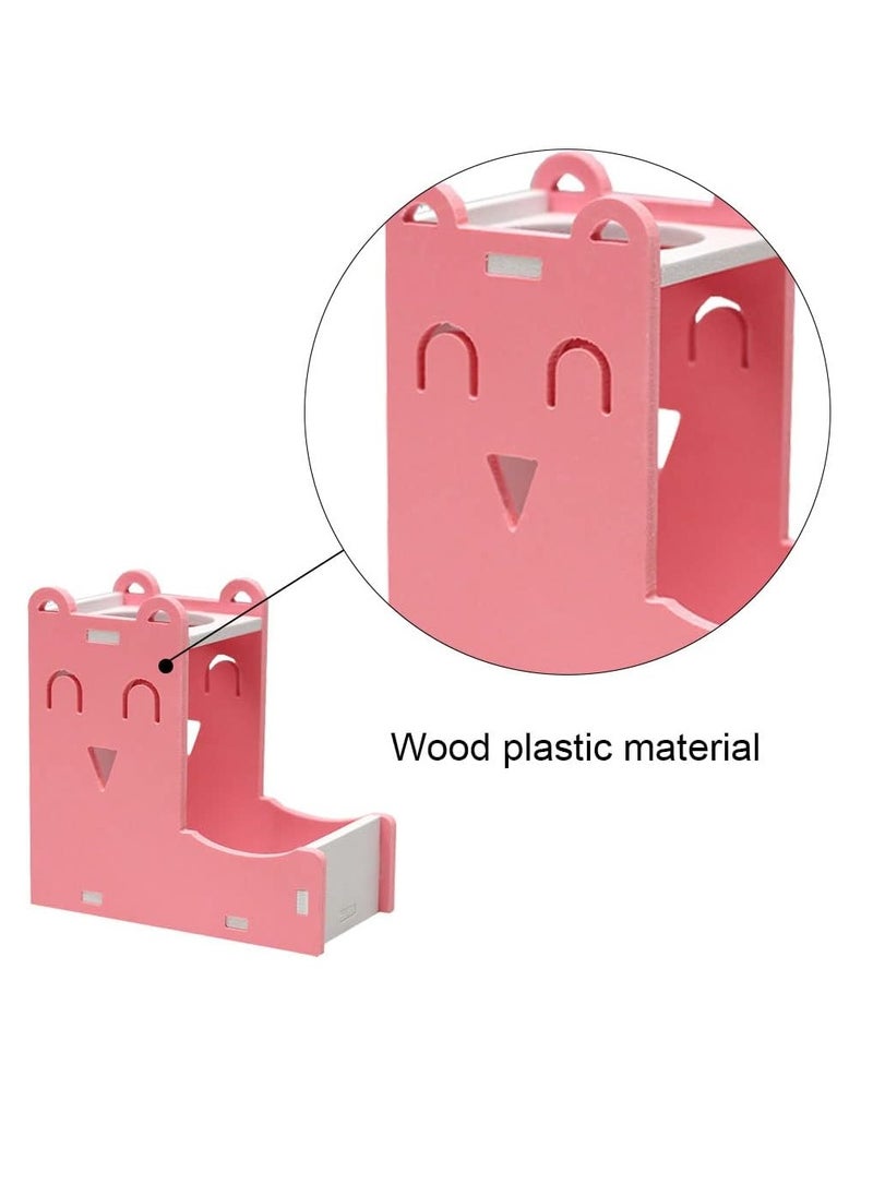 Generic - 2 in 1 Hamster Water Bottle Stand With Bottle Automatic Water Drinker Base Small Pet Hanging Water Dispenser Holder Small Pet Food Container Base for Hamster Gerbil Mouse (Pink) - Image 1