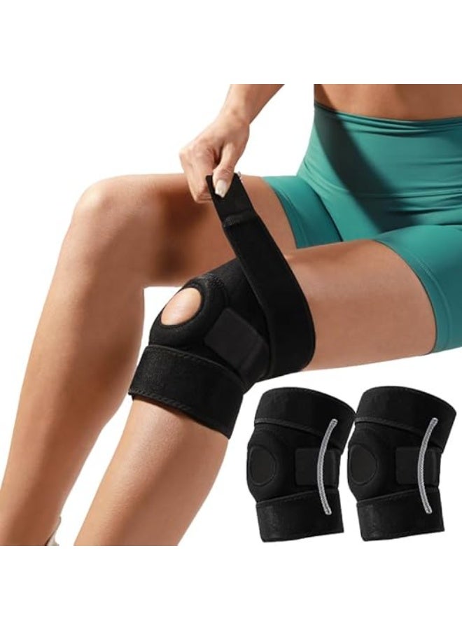 Knee Brace with Side Stabilizers (Pair) - Adjustable Compression Support for ACL, MCL, Arthritis & Joint Pain Relief - Durable Patellar Tendon Support Strap - Practical for Daily Use - Image 1