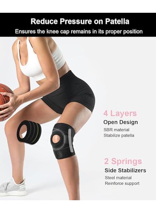 Knee Brace with Side Stabilizers (Pair) - Adjustable Compression Support for ACL, MCL, Arthritis & Joint Pain Relief - Durable Patellar Tendon Support Strap - Practical for Daily Use - Image 3