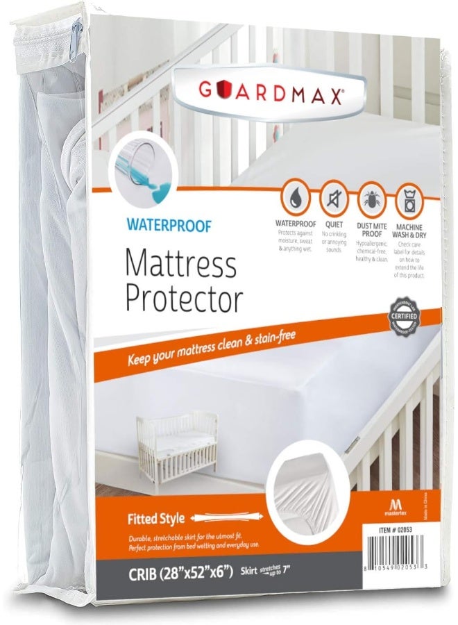 Guardmax Waterproof Mattress Protector Cover - Fitted Style - Crib Size - Image 1