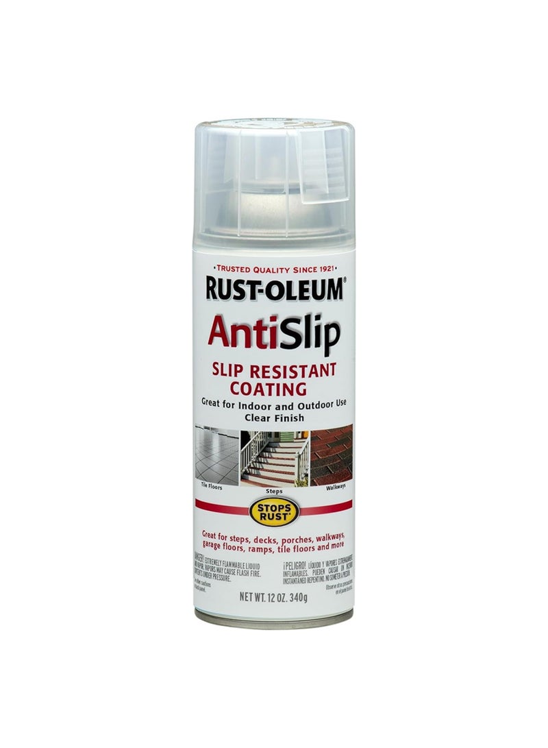 RUST-OLEUM Anti-Slip Clear Spray Paint, Slip-Resistant Coating for Tile, Steps & Walkways, Indoor/Outdoor, Stops Rust, 12 oz (340 g) Aerosol Non-Skid Finish-271455