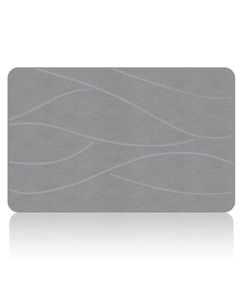 Veeloim Stone Bath Mat Diatomaceous Earth Shower Mat NonSlip Super Absorbent Diatomite Stone Bath Mats for Bathroom Floor Quick Drying Natural Easy to Clean236154 Gray