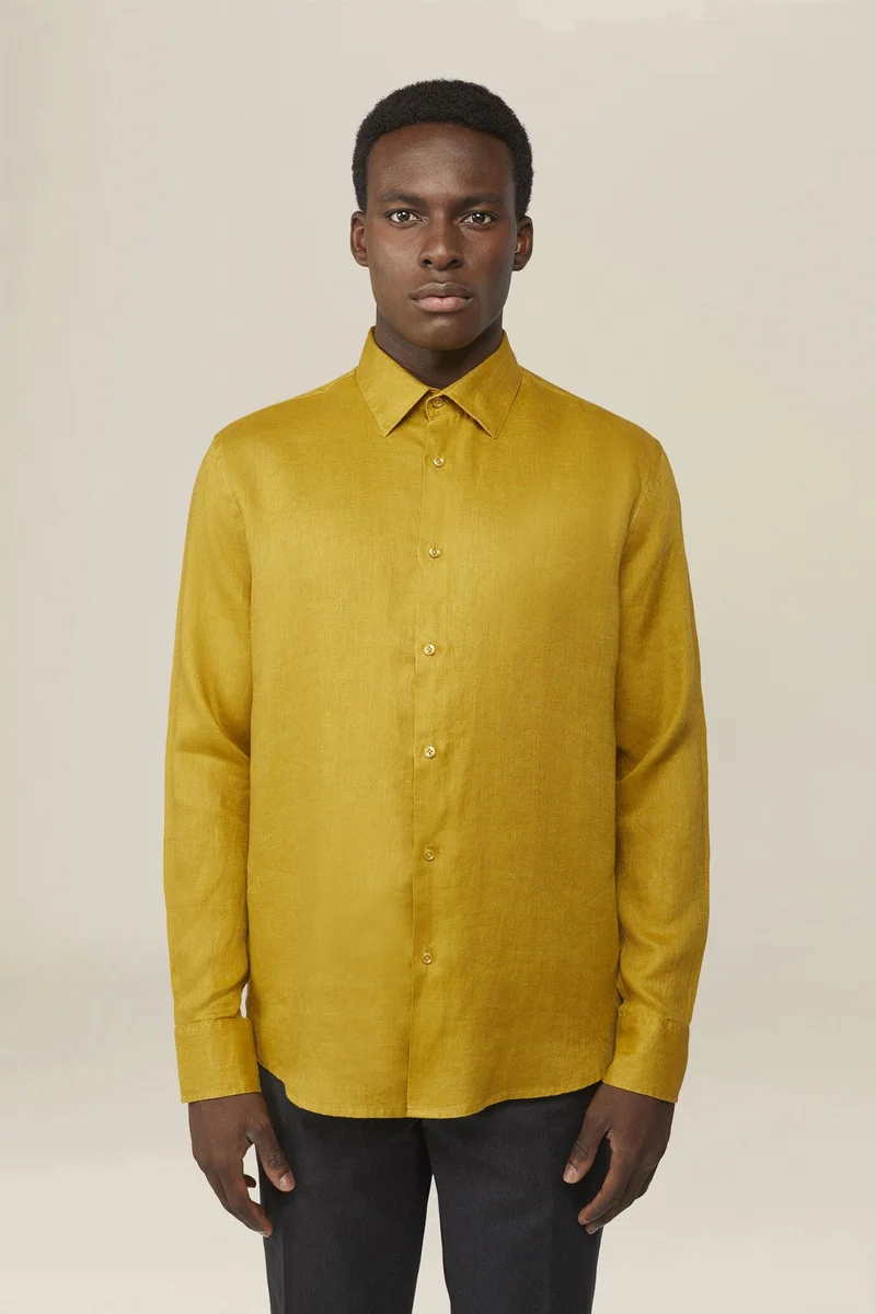 دوبل غانغر Men's casual shirt - Ochre Yellow