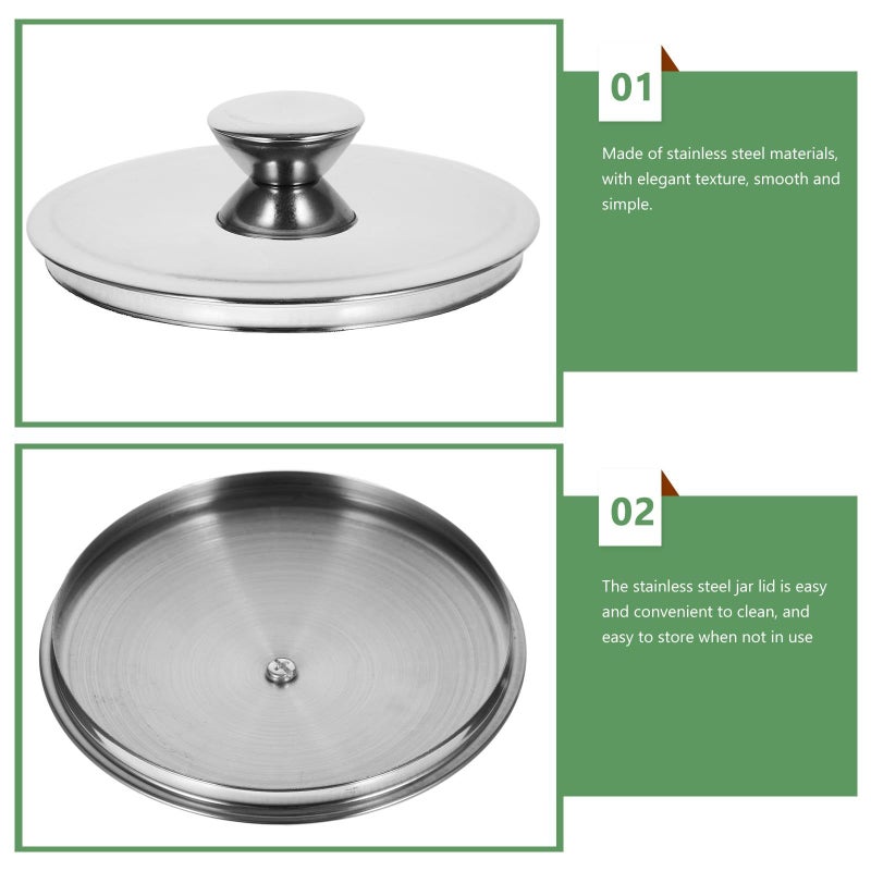 Stainless Steel 12.4cm Lid For Kitchen Oil Pot Seasoning Jar - Image 4