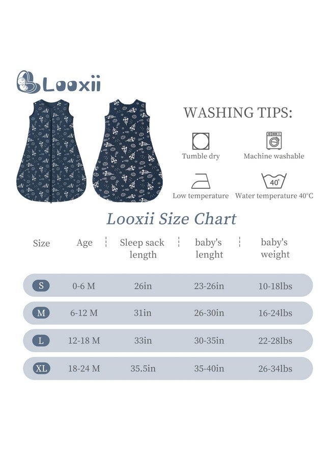 لوكسي كيس نوم Looxii Baby القابل للارتداء من عمر 18 إلى 24 شهرًا، مصنوع من القطن المبطن 2.5 TOG، مع سحاب ثنائي الاتجاه، دافئ لفصل الشتاء - Image 3