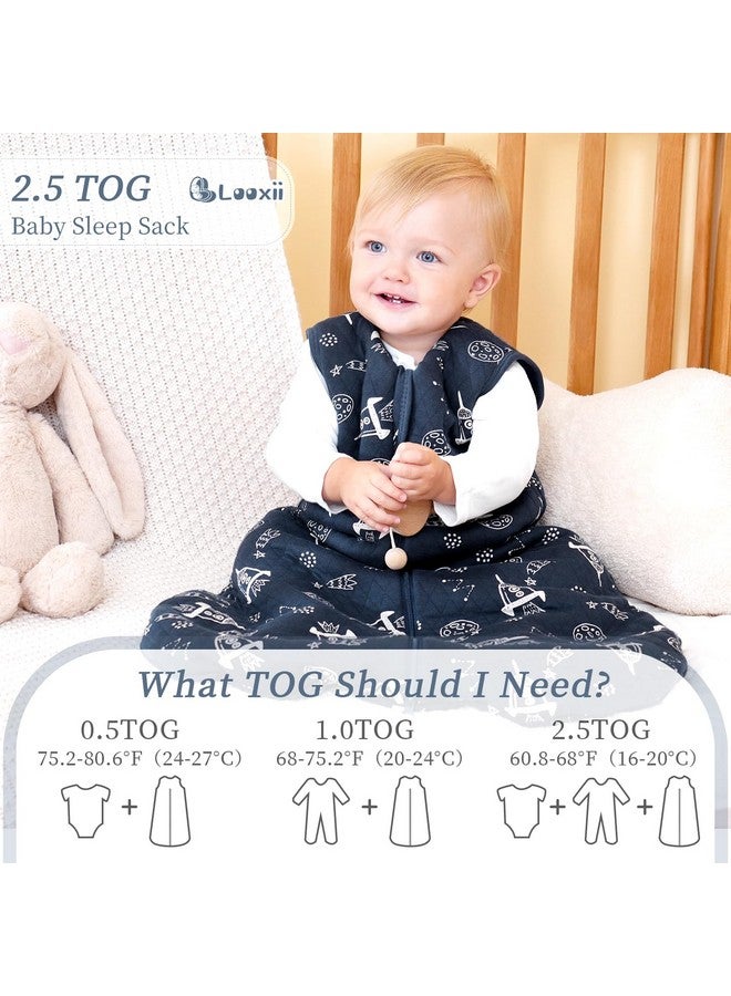 لوكسي كيس نوم Looxii Baby القابل للارتداء من عمر 18 إلى 24 شهرًا، مصنوع من القطن المبطن 2.5 TOG، مع سحاب ثنائي الاتجاه، دافئ لفصل الشتاء - Image 5