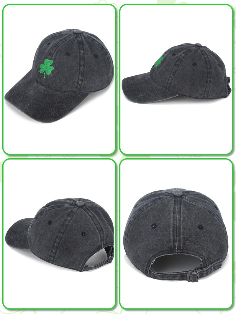 Breathffy 4 Pcs St. Patrick's Day Shamrock Baseball Hat and 4 Pcs Irish Clover Sunglasses Leprechaun Unisex Adjustable Embroidery Baseball Cap for Men Women Party Green Decor Accessories - Image 2