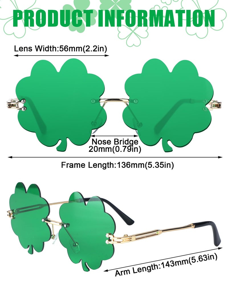 Breathffy 4 Pcs St. Patrick's Day Shamrock Baseball Hat and 4 Pcs Irish Clover Sunglasses Leprechaun Unisex Adjustable Embroidery Baseball Cap for Men Women Party Green Decor Accessories - Image 4