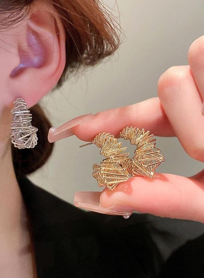 Take Two Textured Hoop Earrings - Image 1