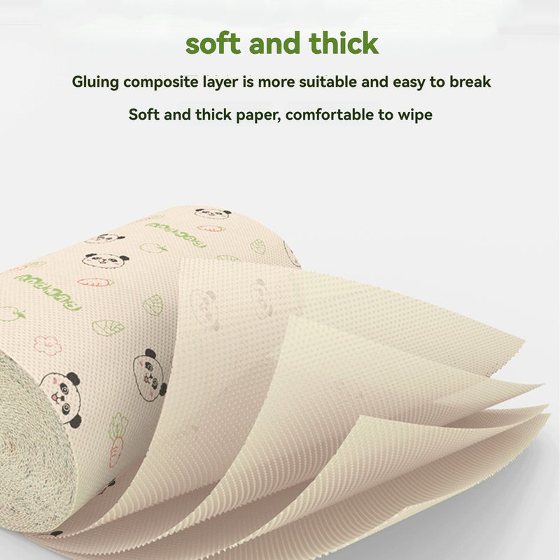 Good Things Natural Bamboo Fiber Practical Household Coreless Roll Paper Towel Printed 4-layer Thickeneded Advertising Toilet Paper - Image 2