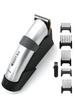 REFURA Rechargeable Hair Clipper Pro With 5 Comb Setting Silver RF-609  - Image 1
