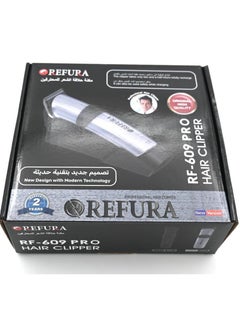 REFURA Rechargeable Hair Clipper Pro With 5 Comb Setting Silver RF-609  - Image 4