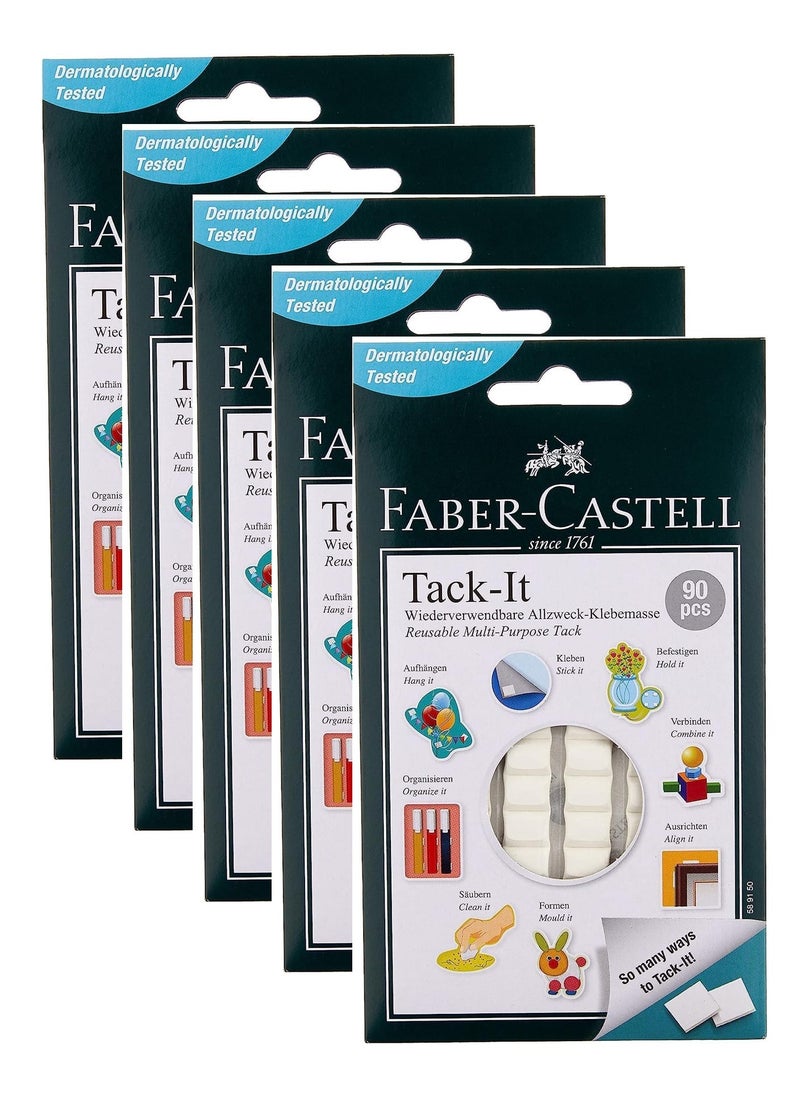 FABER-CASTELL 5-Pack Reusable Multi Purpose Tacks White  - Image 1