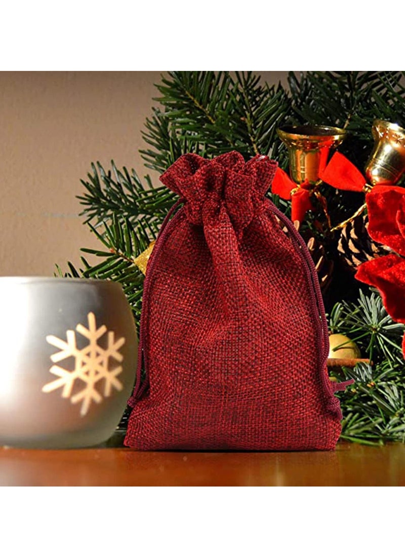 Hessian Bags Linen Jute Small Gift Pouches Bags Reusable Sack Drawstring Bags Jewellery Pouches - Image 5