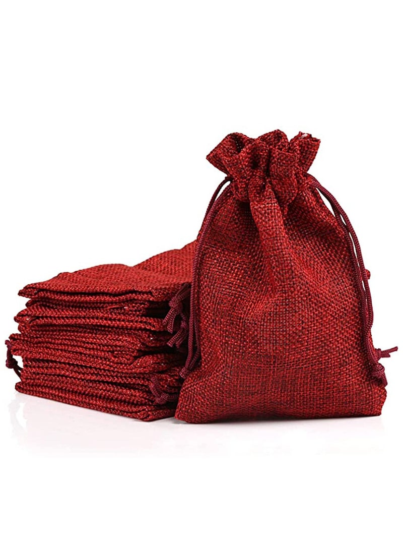 Hessian Bags Linen Jute Small Gift Pouches Bags Reusable Sack Drawstring Bags Jewellery Pouches - Image 1