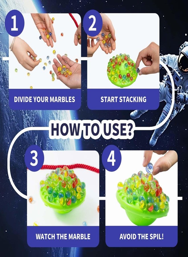 TitTees Marble Balance Board Game with 60 Glass Marbles & Storage Base - Fun Family Board Game for Kids & Adults, St. Patrick Party Game for 1-4 Players | Educational STEM Toy & Birthday for Kids Ages 8-12 - Image 3