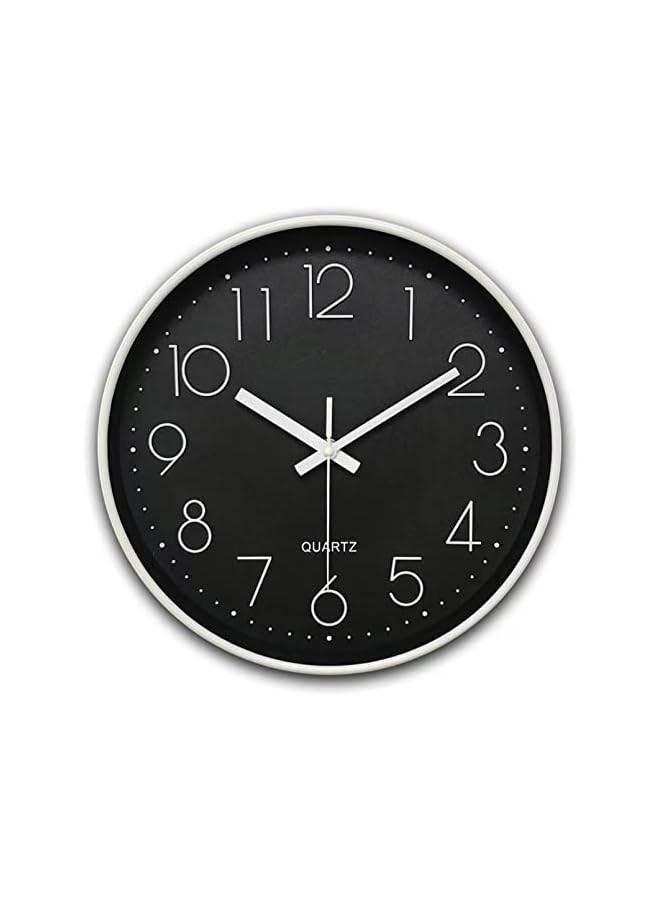The Bros Wall Clock 12-inch Silent Non-Ticking Round Wall Clocks Battery Operated Easy to Read for Living Room Home Office School(Black) - Image 2