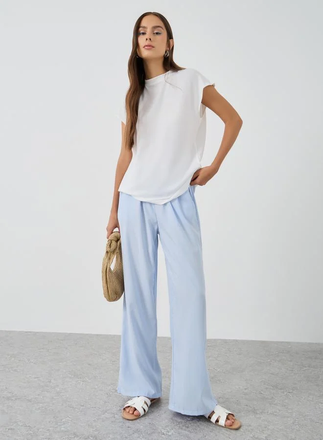 تايك تو Take Two Textured Striped Relaxed Fit Pants with Drawstring