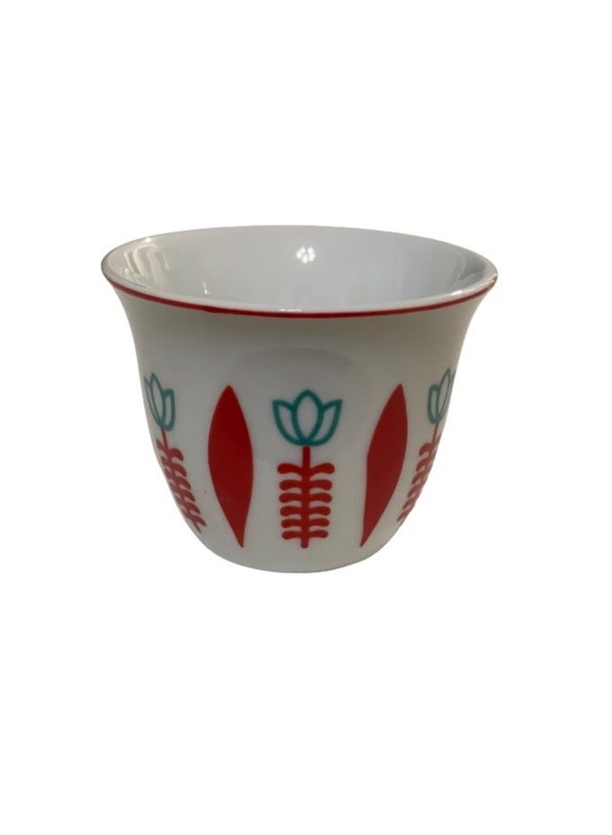 12 -Piece Arabic Coffee Cup Set Gahwa cup 120 cc red color  - Image 1