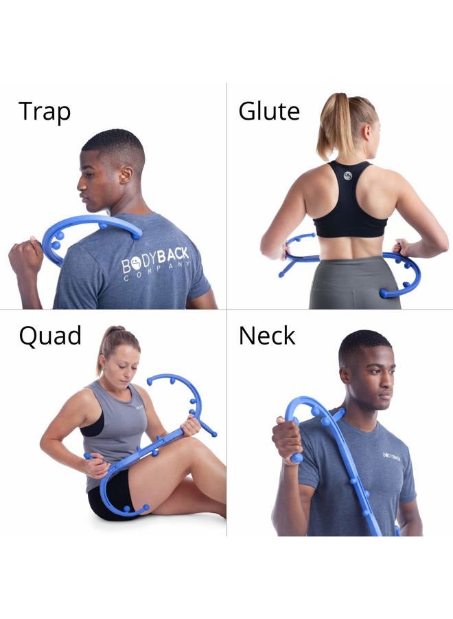 Body Back Buddy Elite Trigger Point Massage Tool, Neck and Back Massager Handheld, Manual Self Massager, Massage Cane, Muscle Knot Remover with Instructions, 2-Pack Bundle (Blue) - Image 5