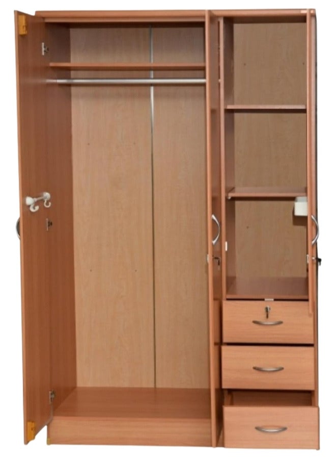 SULSHA 3 Door Wooden Wardrobe Cabinet Cupboard Engineered Wood Perfect Modern Stylish Heavy Duty  - Image 2