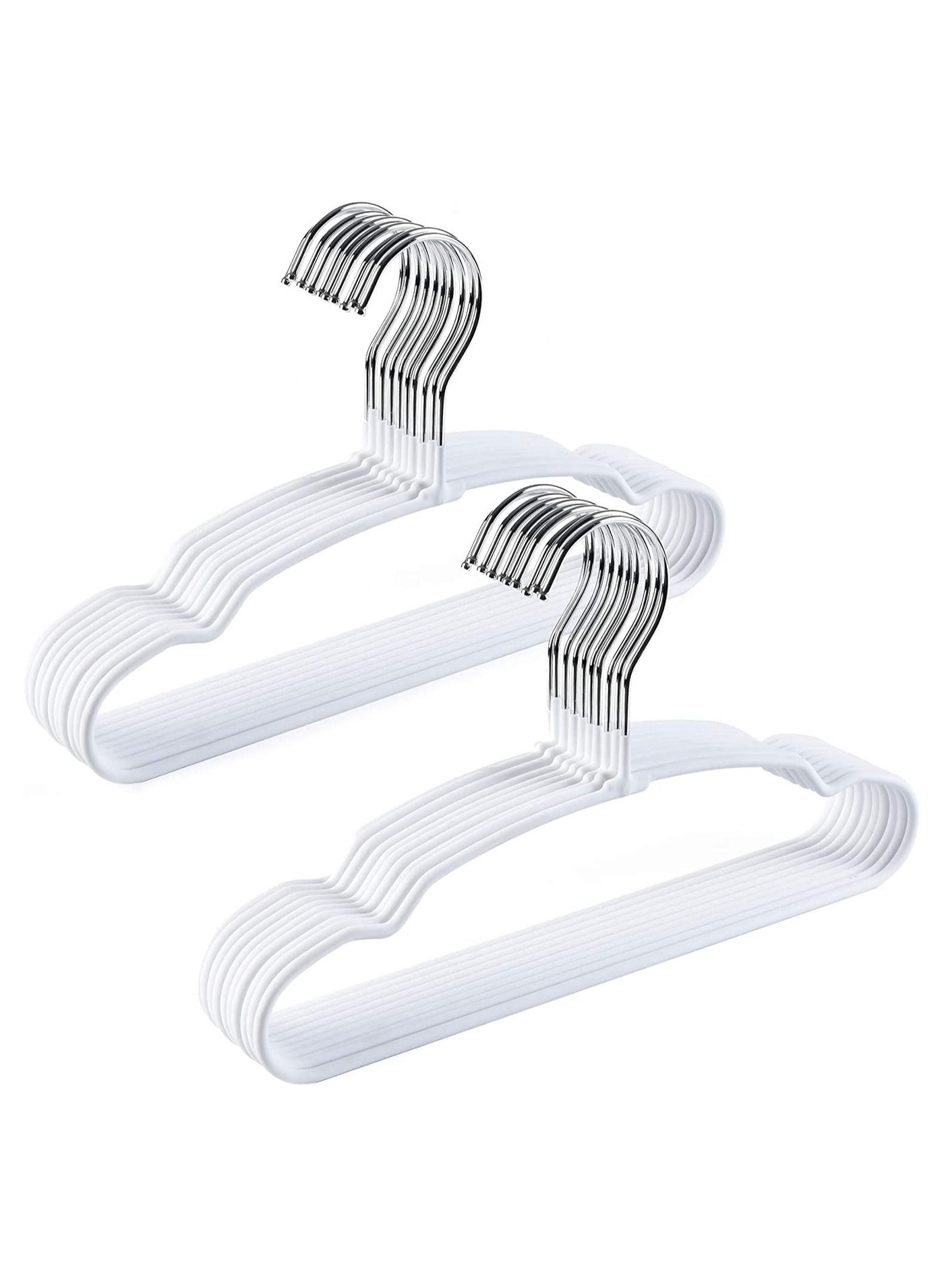 Amber Home Premium Baby Clothes Hangers Sturdy Metal Wire Coating Hanger Ultra Slim Durable Space Saving Children Toddler Kids Clothes Hangers for Shirt Coat Pants Trousers White 20 Pieces