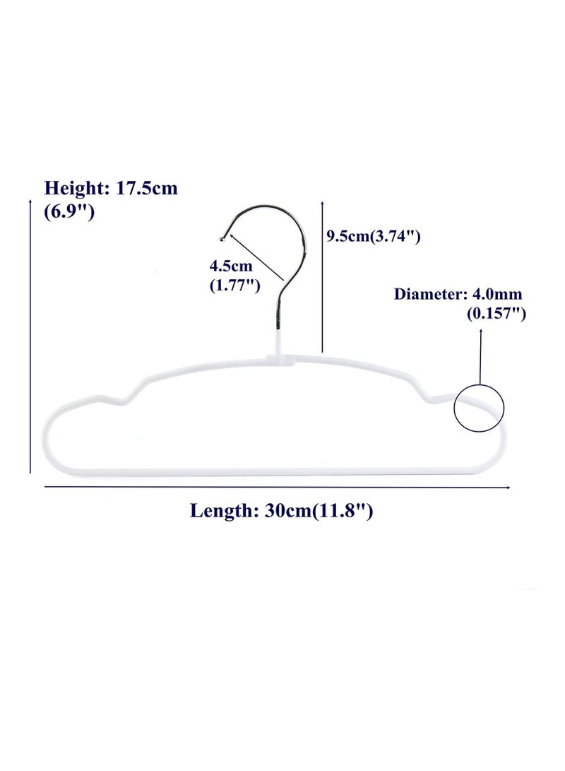 Amber Home Premium Baby Clothes Hangers Sturdy Metal Wire Coating Hanger Ultra Slim Durable Space Saving Children Toddler Kids Clothes Hangers for Shirt Coat Pants Trousers White 20 Pieces  - Image 4