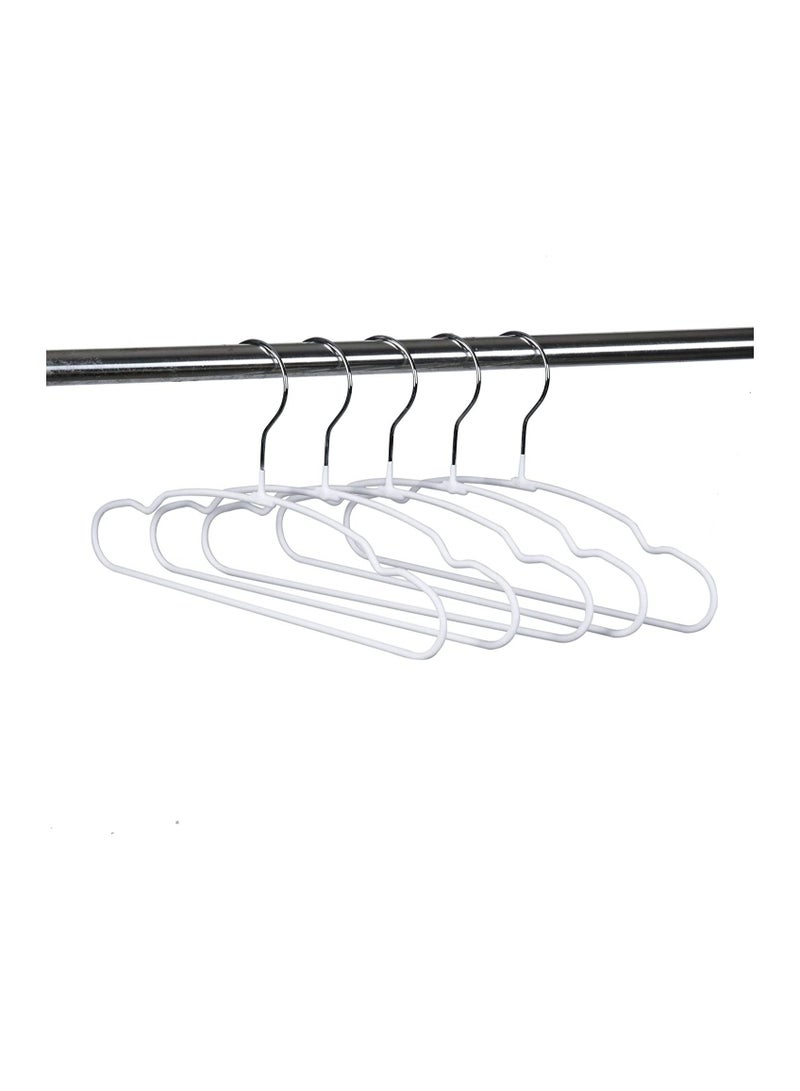 Amber Home Premium Baby Clothes Hangers Sturdy Metal Wire Coating Hanger Ultra Slim Durable Space Saving Children Toddler Kids Clothes Hangers for Shirt Coat Pants Trousers White 20 Pieces  - Image 2
