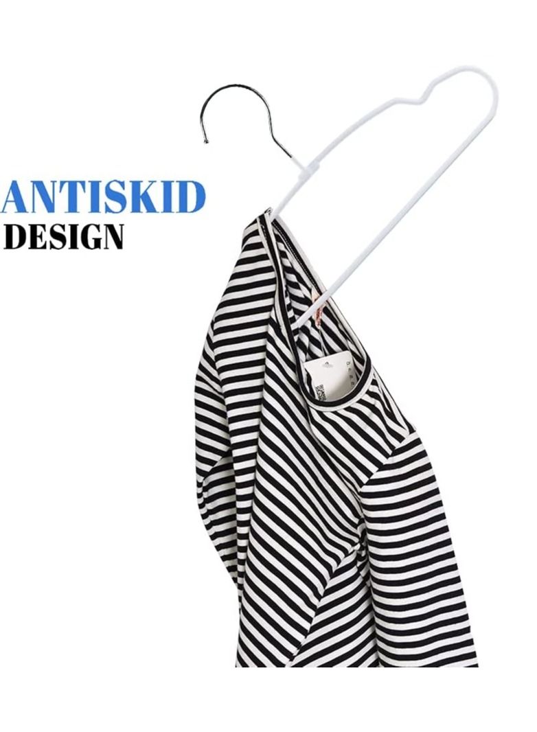 Amber Home Premium Baby Clothes Hangers Sturdy Metal Wire Coating Hanger Ultra Slim Durable Space Saving Children Toddler Kids Clothes Hangers for Shirt Coat Pants Trousers White 20 Pieces  - Image 3